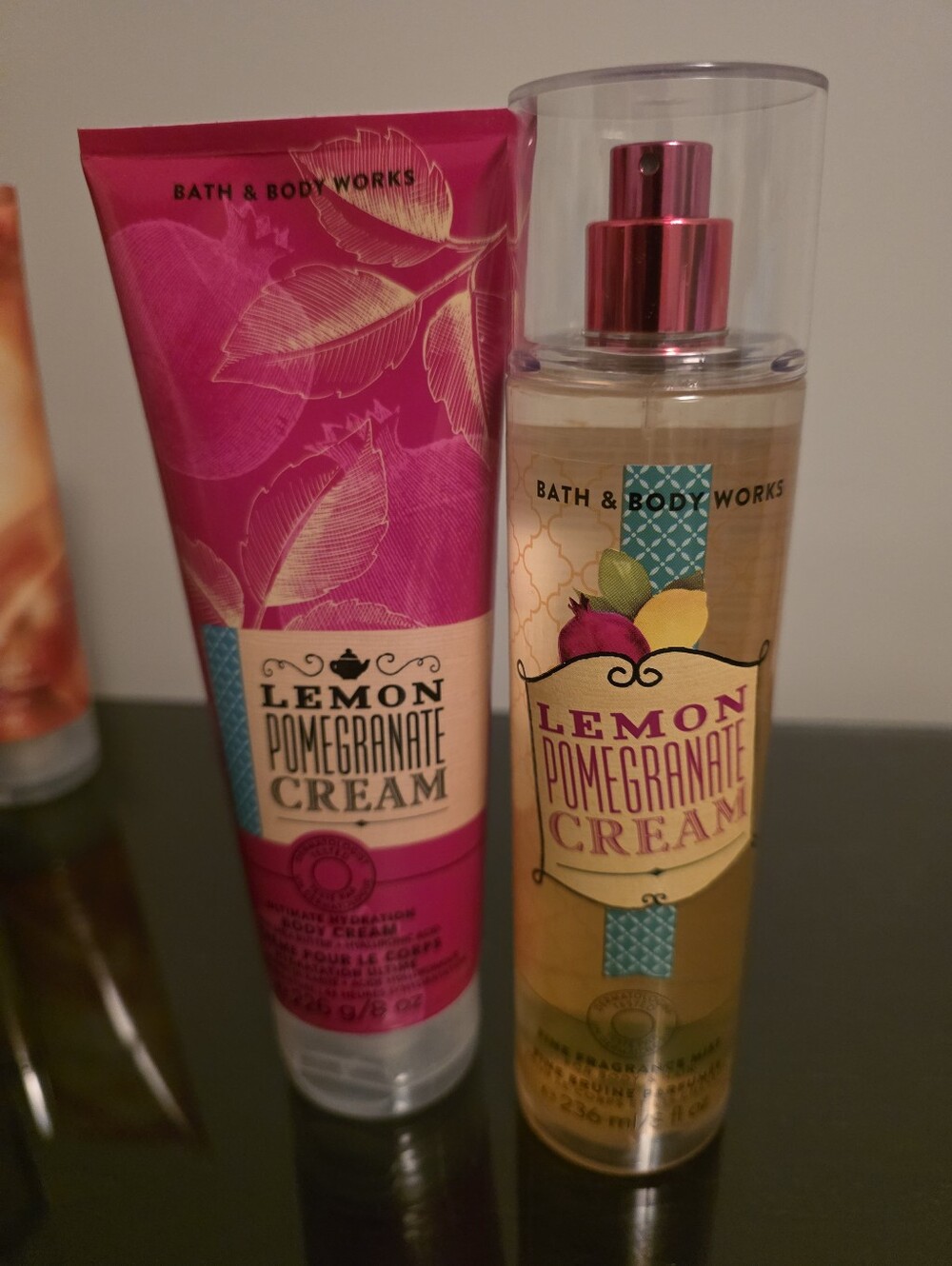 Bath & Body Works Lemon Pomegranate Fine Fragrance Mist and Body Cream